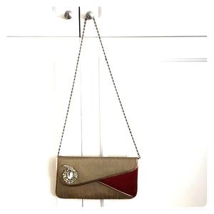 Indian design clutch bag with chain strap
